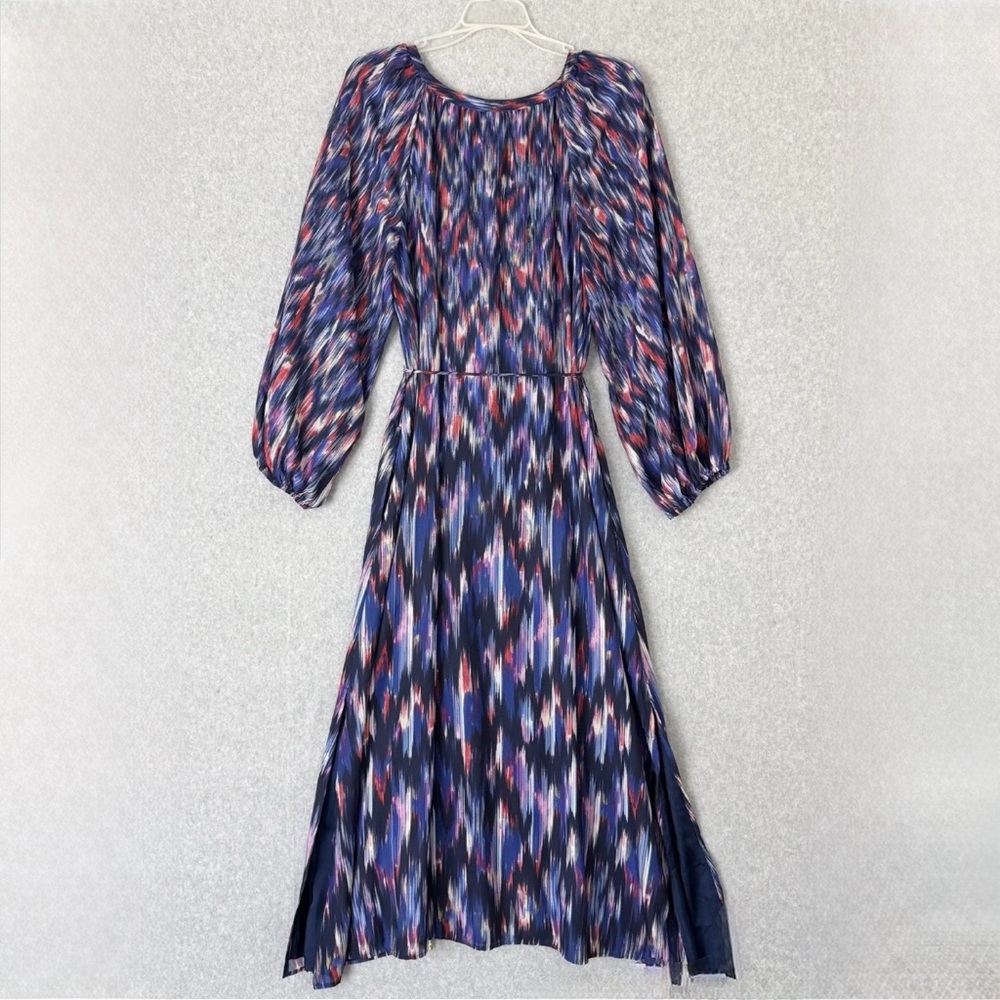 Tommy Bahama Long Sleeve Midi Dress Womens Size Medium Blue Purple Resort Boho - Picture 4 of 15